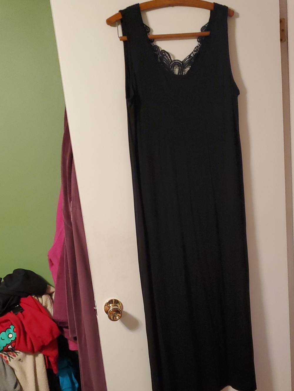 NWT Addition Elle size 2X Black Lace-Back Maxi Dress